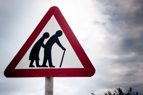 Elderly crossing sign.